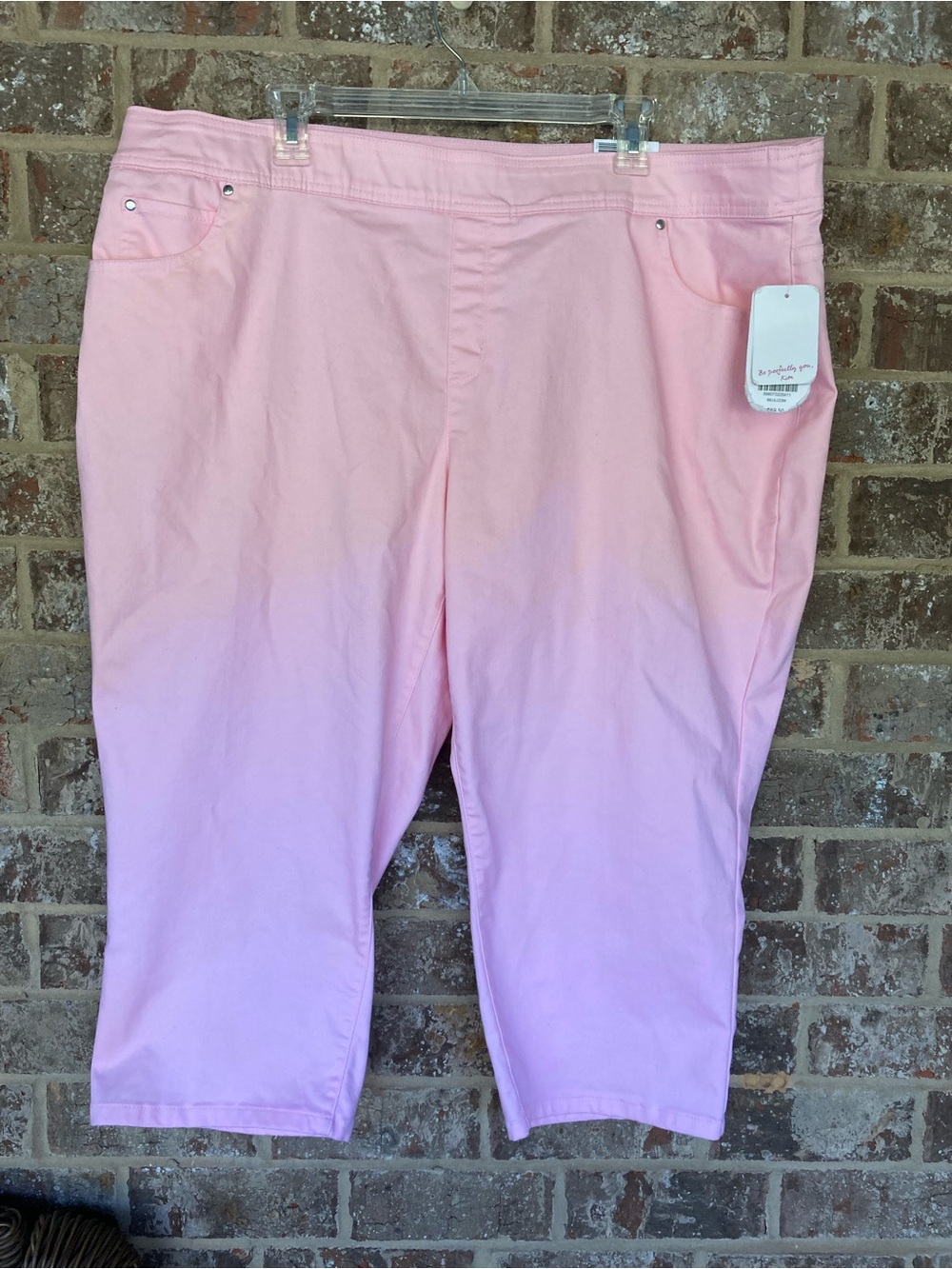 Super stretch pull on pants tummy control sz 22 Kim Rogers NWT pink